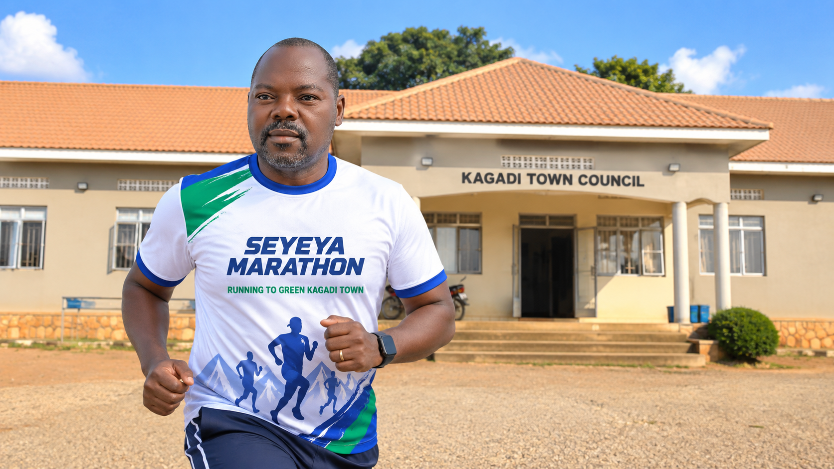 Kagadi Town Mayor promoting the SEYEYA Marathon